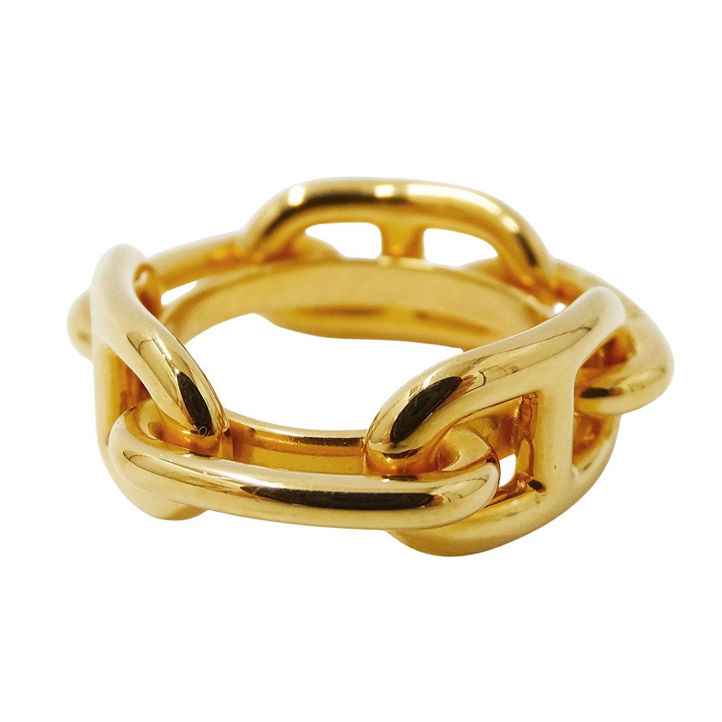 Hermes Scarf Ring Lugate Metal Gold — view 2