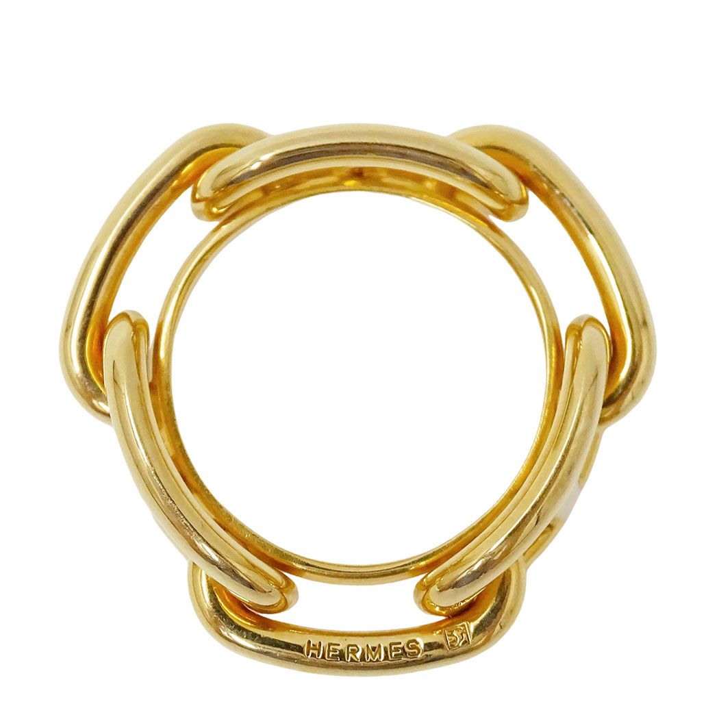 Hermes Scarf Ring Lugate Metal Gold — view 3