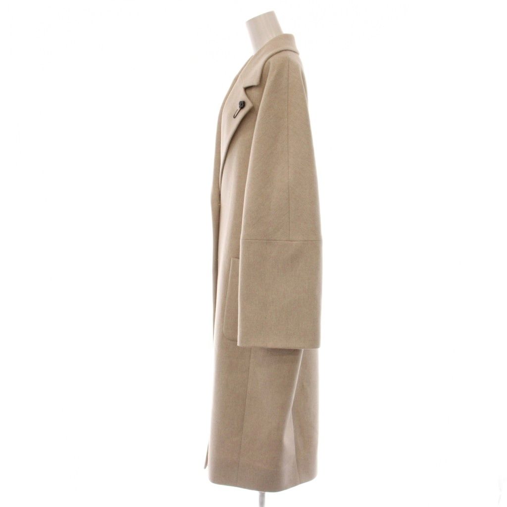 Loro Piana Lardini Wool Long Coat Chesterfield Light Beige 40 — view 3
