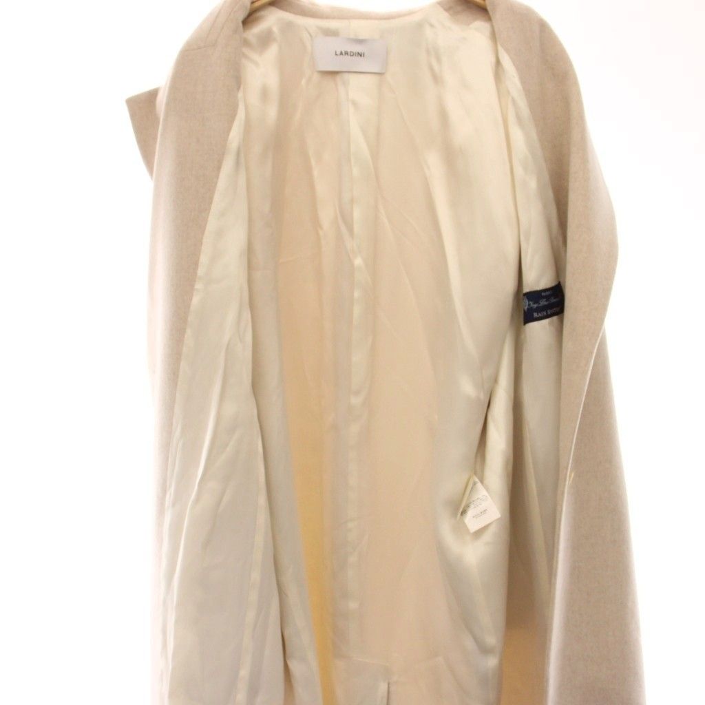 Loro Piana Lardini Wool Long Coat Chesterfield Light Beige 40 — view 5