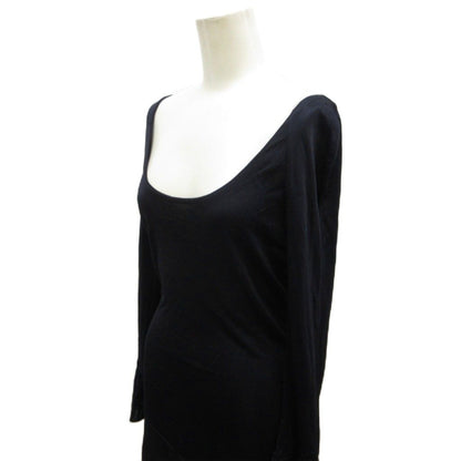 Versace Gianni Dress Long Sleeve Neck Asymmetric Hem /9 M Navy 40 — view 4