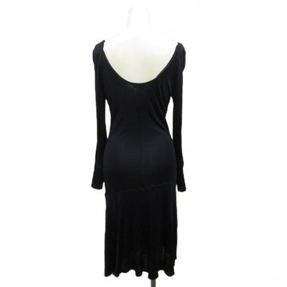 Versace Gianni Dress Long Sleeve Neck Asymmetric Hem /9 M Navy 40 — view 3
