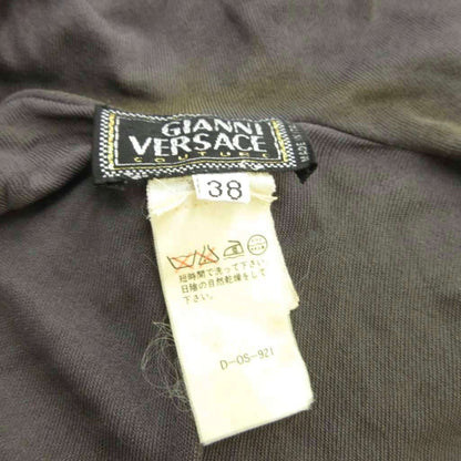 Versace Gianni Long Cardigan Ruffle Drawstring Charcoal Gray Sleeve 38 — view 5
