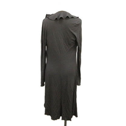 Versace Gianni Long Cardigan Ruffle Drawstring Charcoal Gray Sleeve 38 — view 3