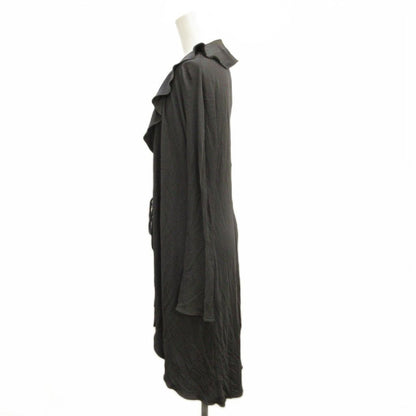 Versace Gianni Long Cardigan Ruffle Drawstring Charcoal Gray Sleeve 38 — view 2