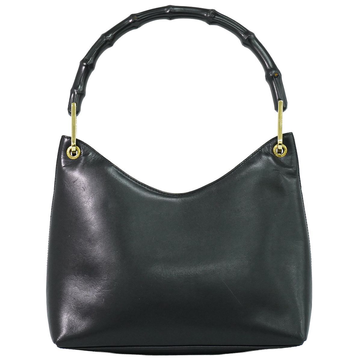 Gucci Bamboo 2-Way Shoulder Bag Leather Black