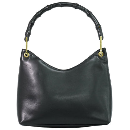 Gucci Bamboo 2-Way Shoulder Bag Leather Black