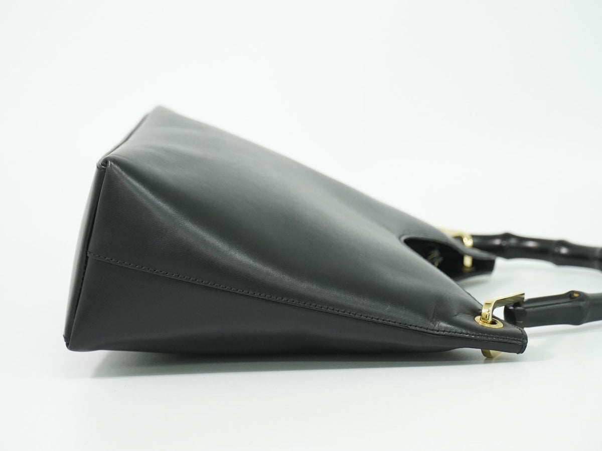 Gucci Bamboo 2-Way Shoulder Bag Leather Black — view 4