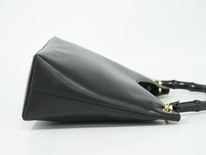 Gucci Bamboo 2-Way Shoulder Bag Leather Black — view 4