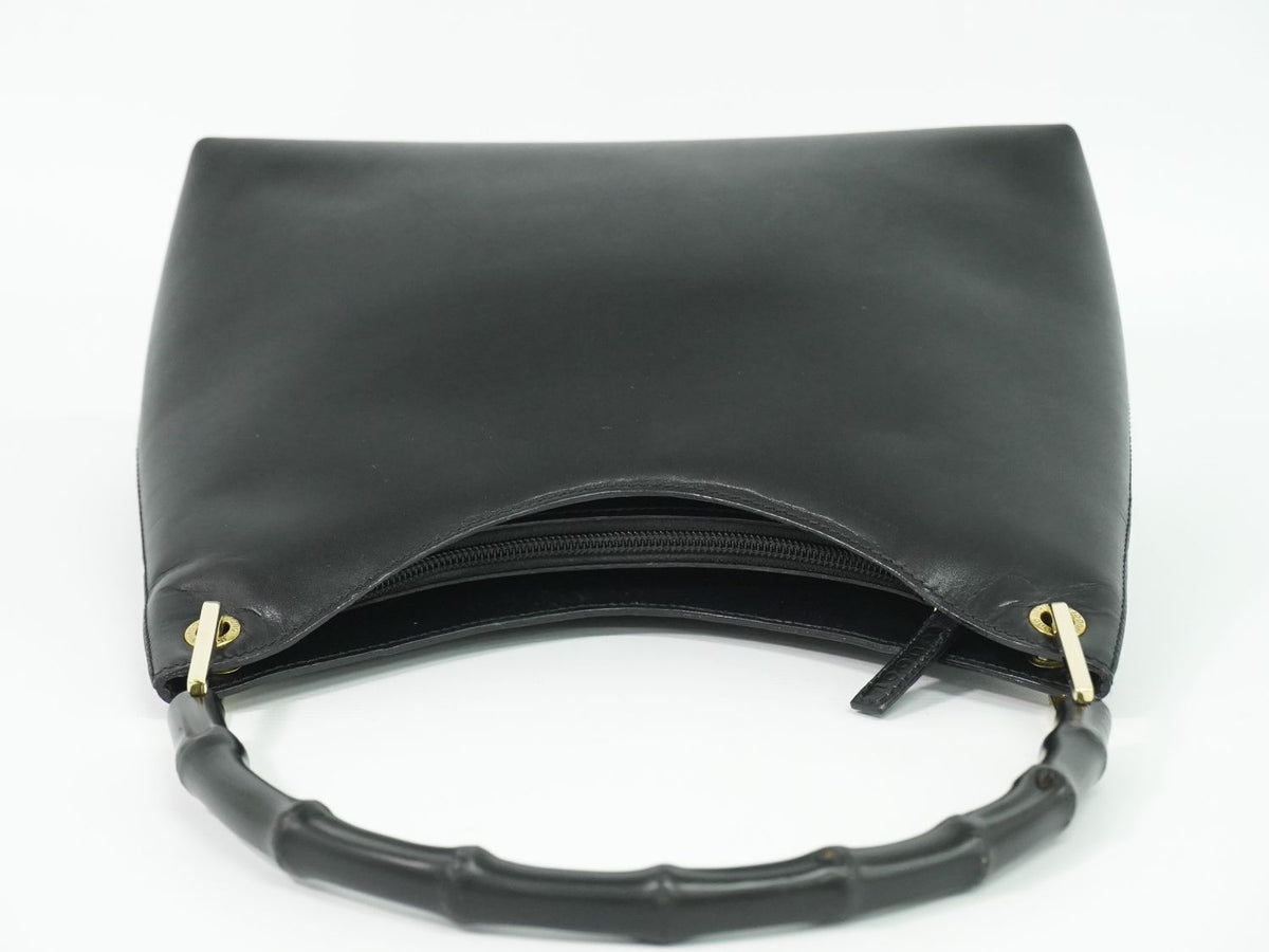 Gucci Bamboo 2-Way Shoulder Bag Leather Black — view 5