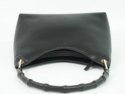 Gucci Bamboo 2-Way Shoulder Bag Leather Black — view 5