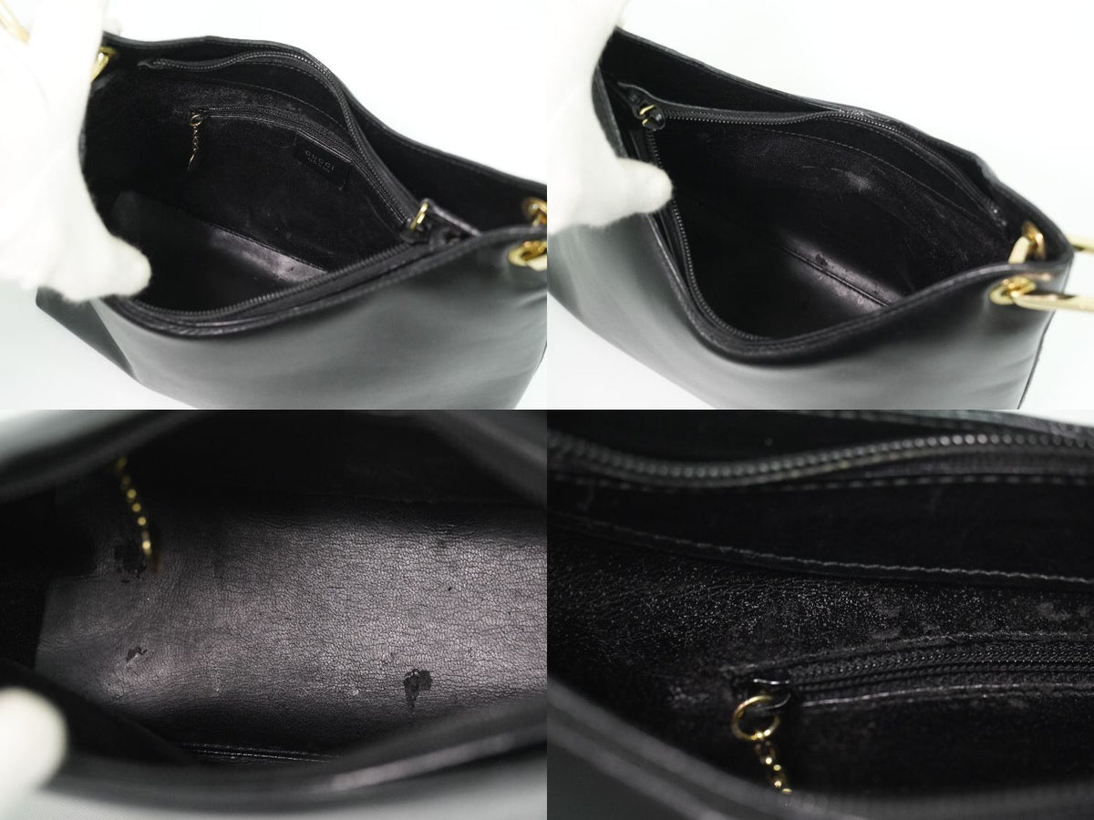 Gucci Bamboo 2-Way Shoulder Bag Leather Black — view 8