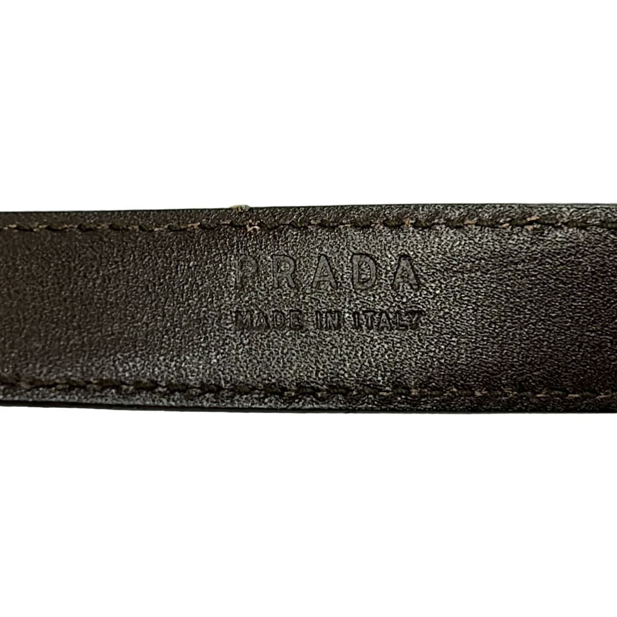 Prada Belt 30/75 Dark Brown Silver Leather — view 4