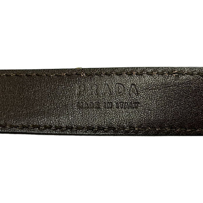 Prada Belt 30/75 Dark Brown Silver Leather — view 4