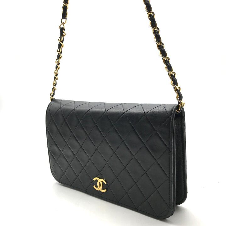 Chanel Quilted Push Chain Shoulder Bag Black — view 2