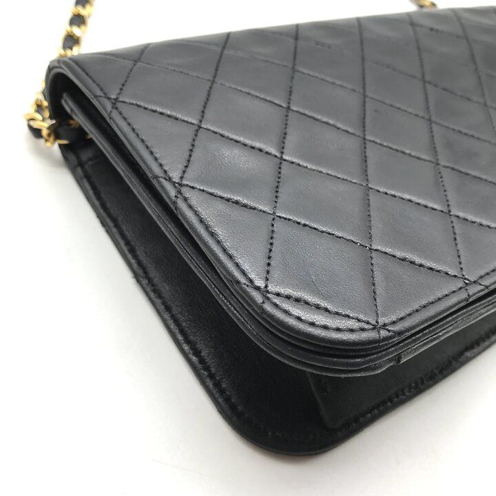Chanel Quilted Push Chain Shoulder Bag Black — view 6