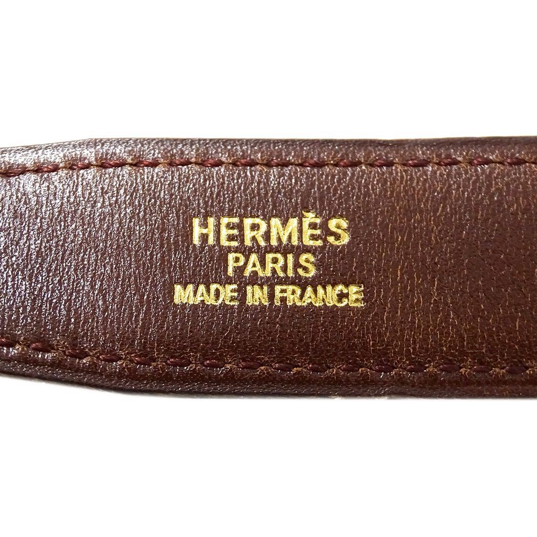 Hermes Belt H Box Calf Black Brown Gold 75 Reversible — view 5