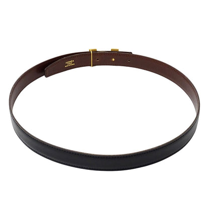 Hermes Belt H Box Calf Black Brown Gold 75 Reversible — view 3
