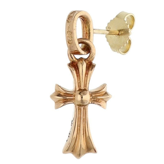Chrome Hearts 22K Paper Chain Baby Fat Drop Gold Earrings