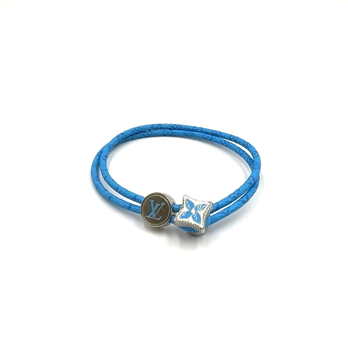 Louis Vuitton Bracelet Earrings Back It Metal Blue Silver