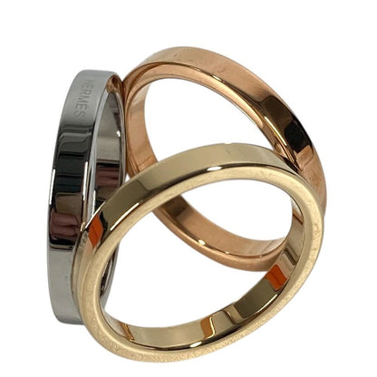 Hermes Scarf Ring Trio Metal Silver — view 5