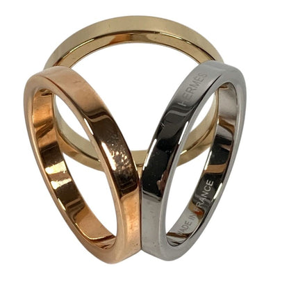 Hermes Scarf Ring Trio Metal Silver — view 3