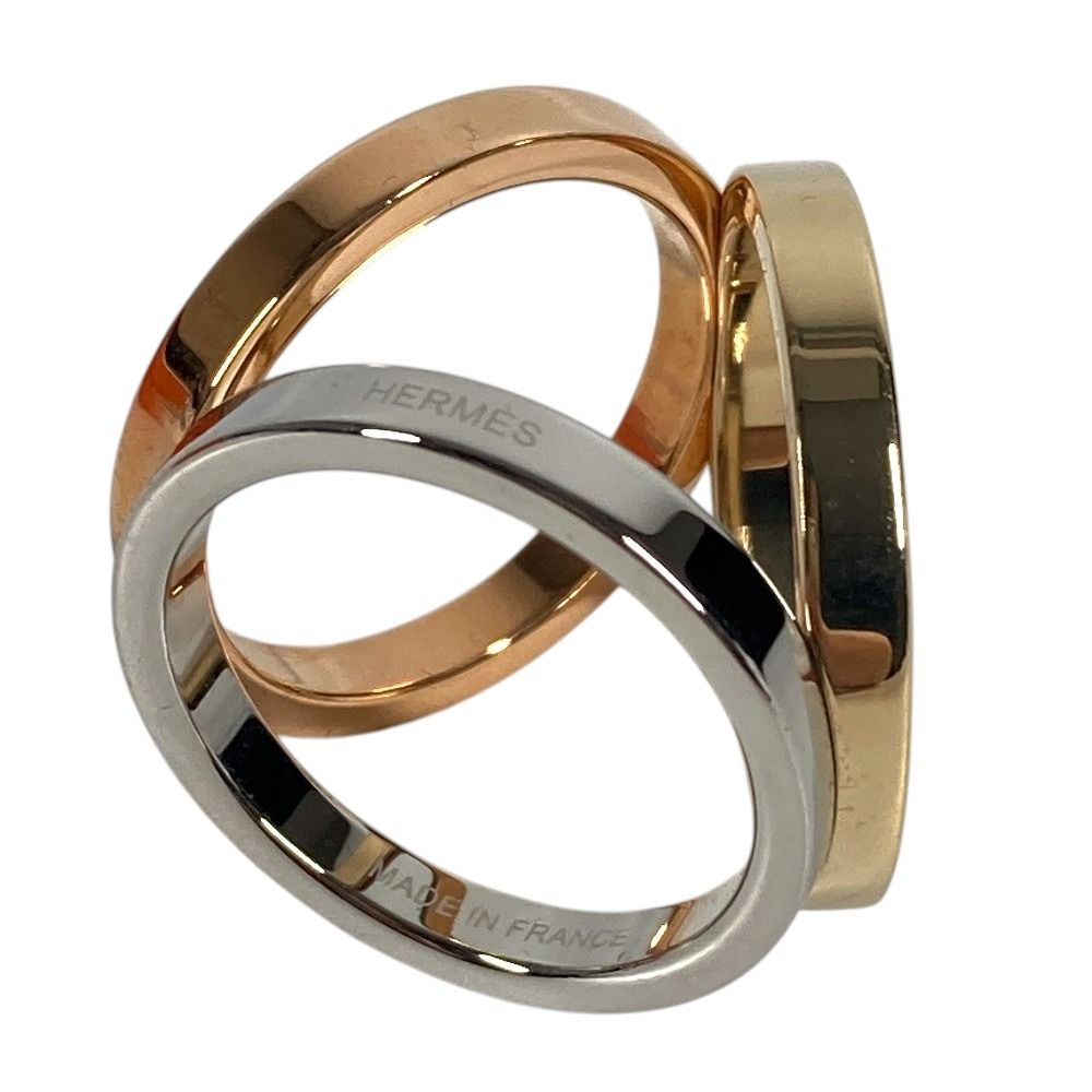 Hermes Scarf Ring Trio Metal Silver — view 4