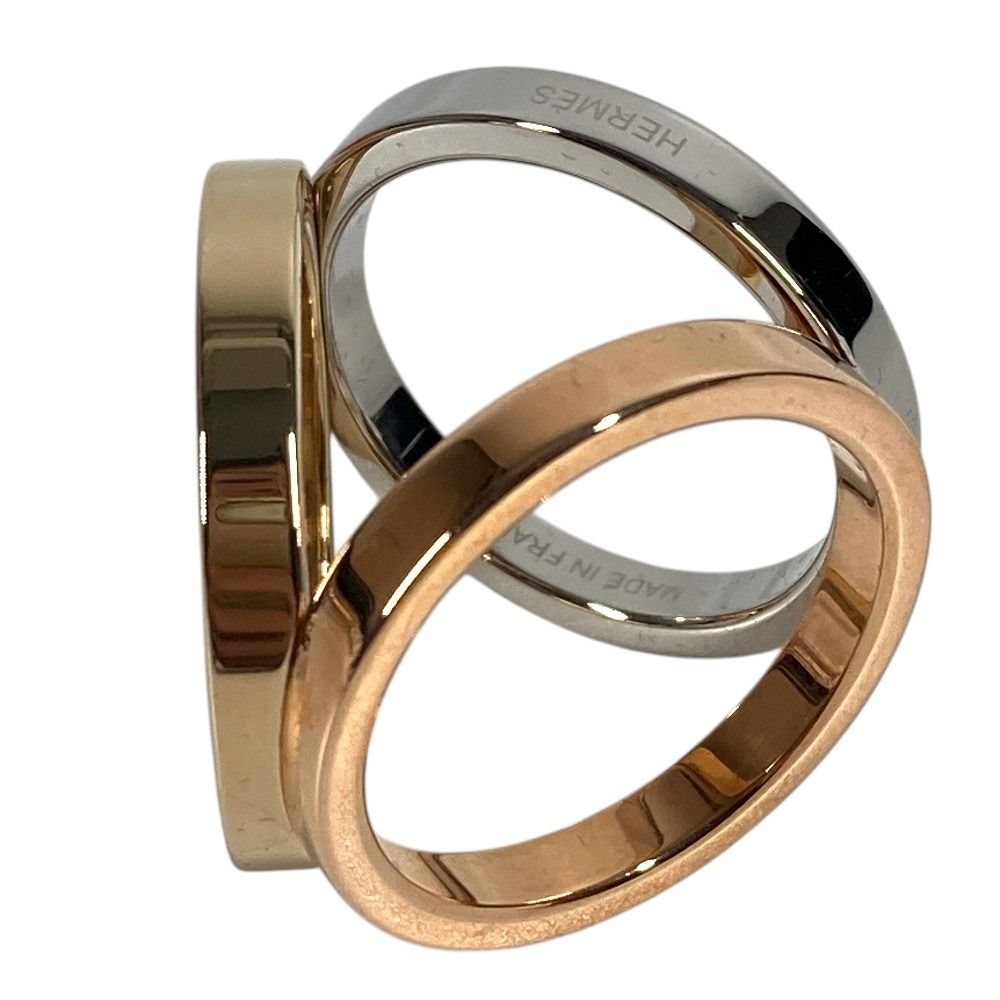Hermes Scarf Ring Trio Metal Silver — view 2