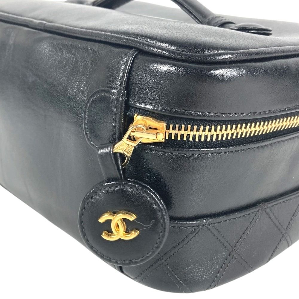 Chanel Handbag Pico Rolle Vanity Bag CC Logo Vintage Leather Black — view 5