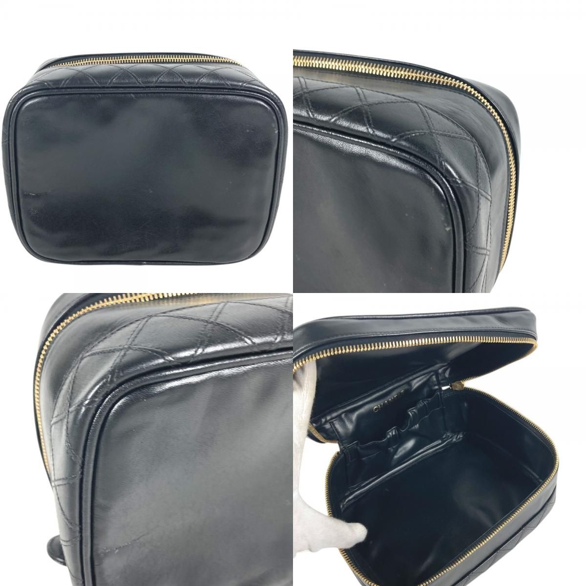 Chanel Handbag Pico Rolle Vanity Bag CC Logo Vintage Leather Black — view 8