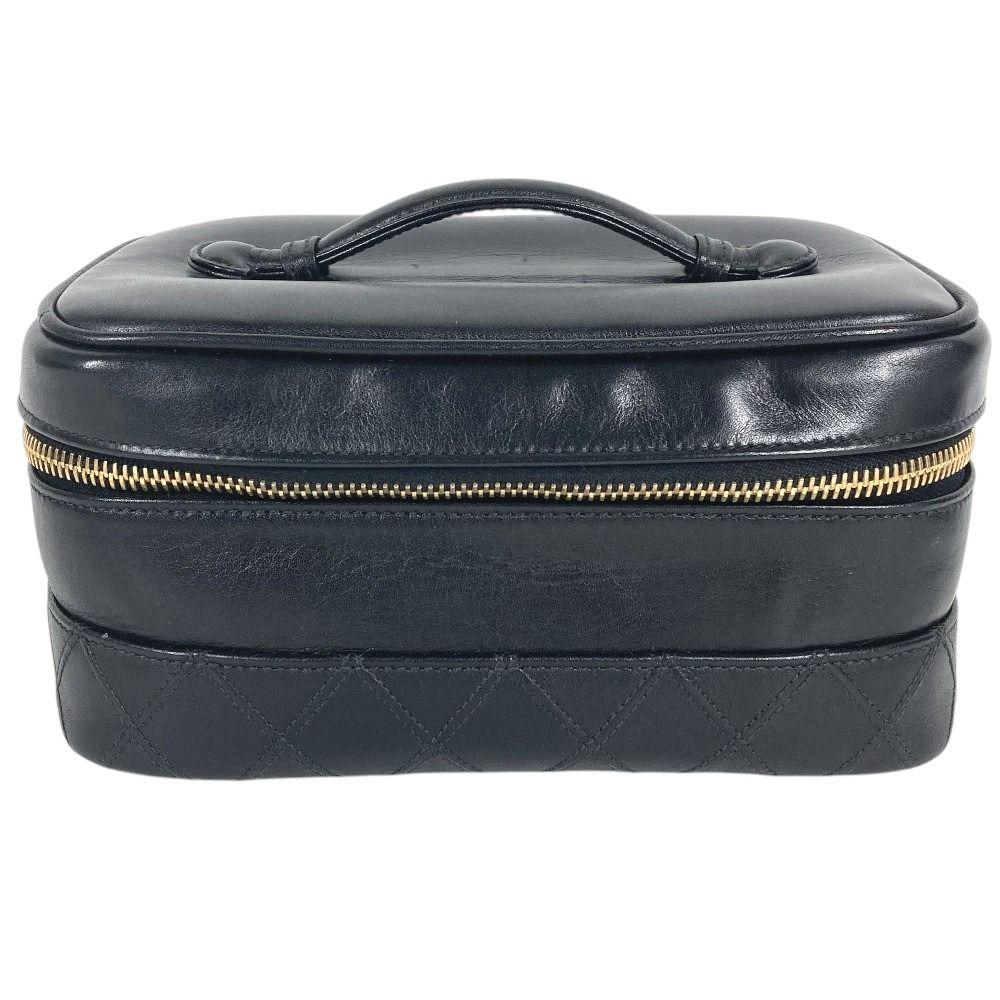 Chanel Handbag Pico Rolle Vanity Bag CC Logo Vintage Leather Black
