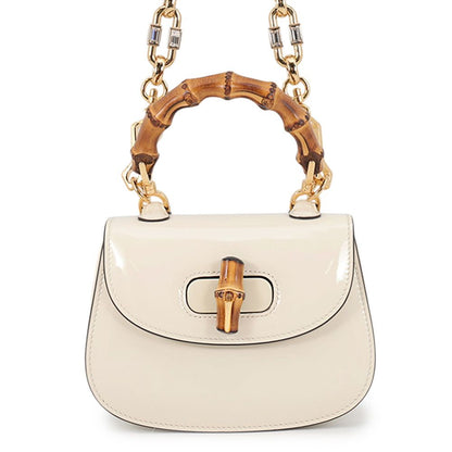 Gucci Handbag Bamboo Mini Patent Leather Rhinestone 2-Way