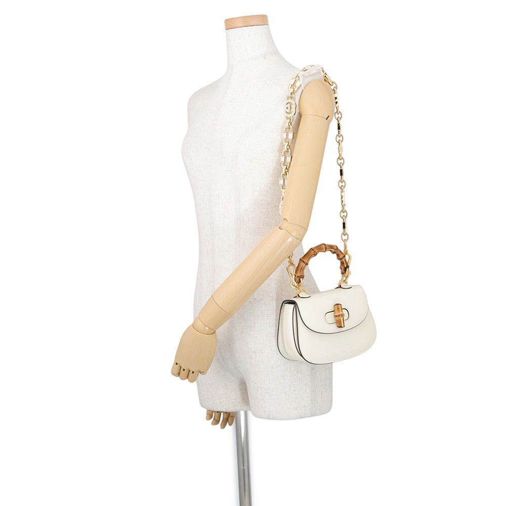 Gucci Handbag Bamboo Mini Patent Leather Rhinestone 2-Way — view 5