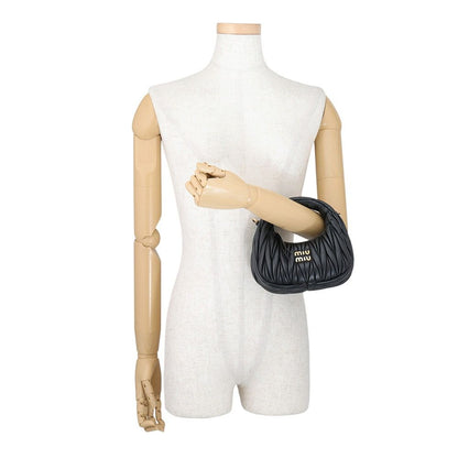 Miu Miu Handbag Wonder Matelasse Hobo Mini Leather 2-Way Black — view 4