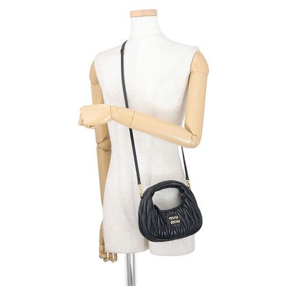 Miu Miu Handbag Wonder Matelasse Hobo Mini Leather 2-Way Black — view 5