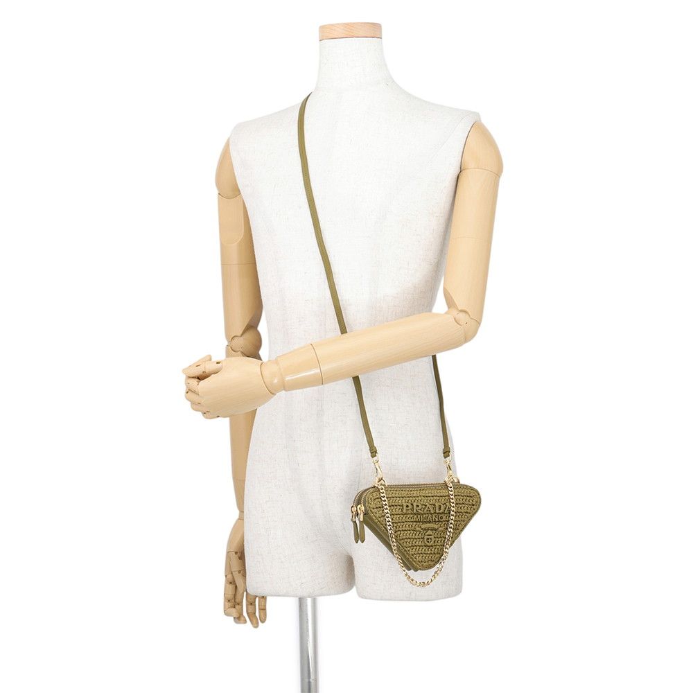 Prada Shoulder Bag Clochette Mini Pouch Raffia — view 5