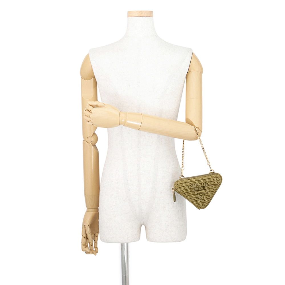 Prada Shoulder Bag Clochette Mini Pouch Raffia — view 4