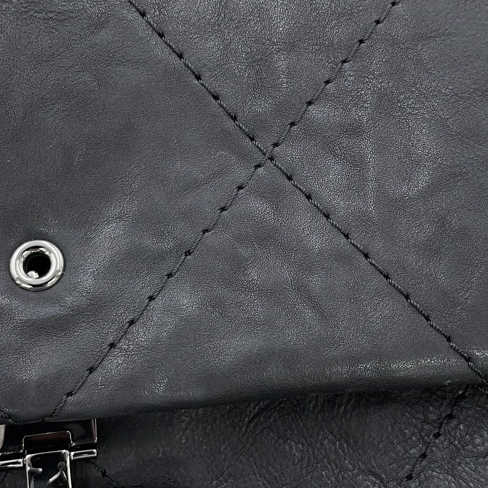 Chanel Chain Shoulder Bag Quilted CC Logo Hamptons Line Leather Black — view 7