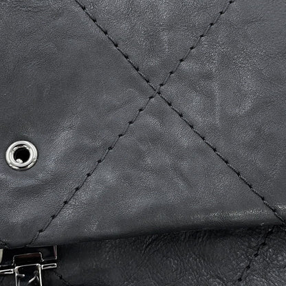 Chanel Chain Shoulder Bag Quilted CC Logo Hamptons Line Leather Black — view 7