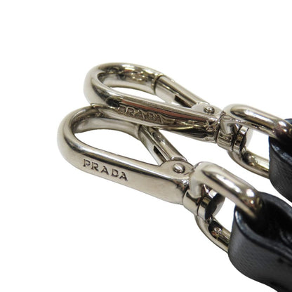 Prada Shoulder Strap Logo Nylon Leather D for Bag with Ring Black Silver — view 5