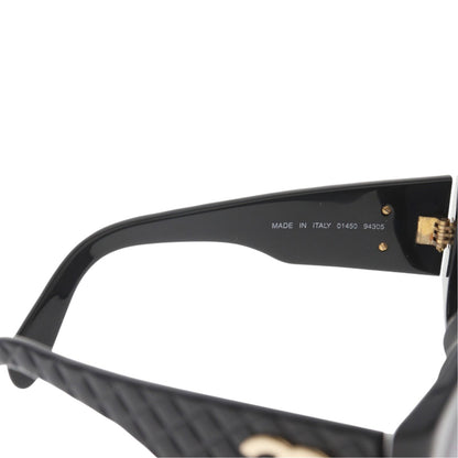 Chanel CC Logo Quilted Acetate Black Sunglasses Eyewear — view 4