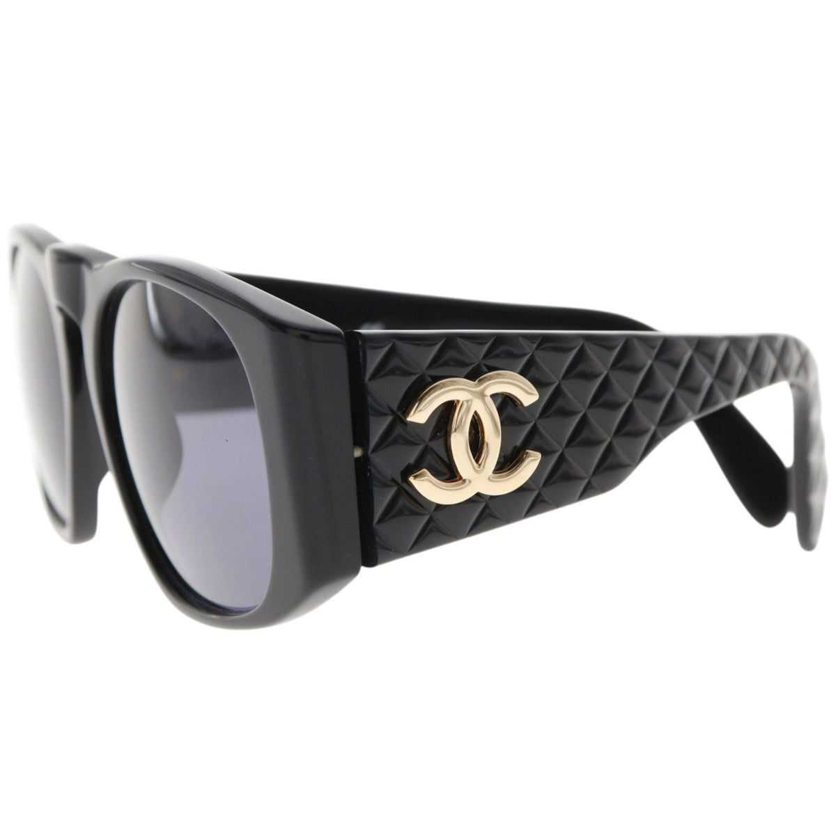 Chanel CC Logo Quilted Acetate Black Sunglasses Eyewear
