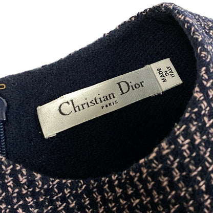 Dior Tweed Dress Navy Pink Wool — view 8