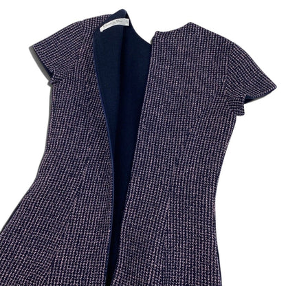 Dior Tweed Dress Navy Pink Wool — view 5