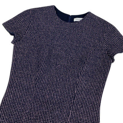Dior Tweed Dress Navy Pink Wool — view 4
