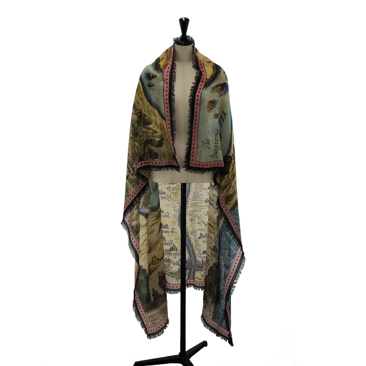 Gucci Map Pattern Large Format Scarf Multicolor