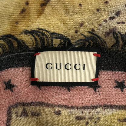 Gucci Map Pattern Large Format Scarf Multicolor — view 3