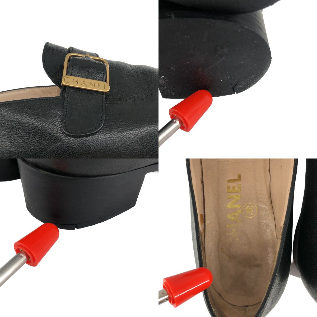 Chanel CC Logo Buckle Loafers Black — view 7
