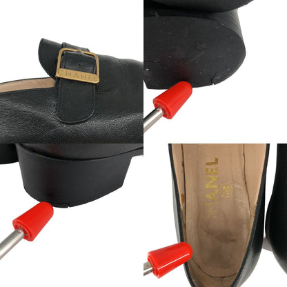 Chanel CC Logo Buckle Loafers Black — view 7