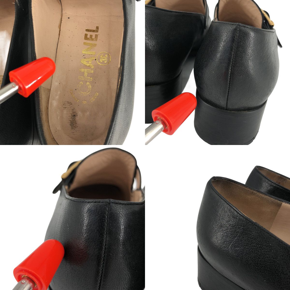 Chanel CC Logo Buckle Loafers Black — view 8